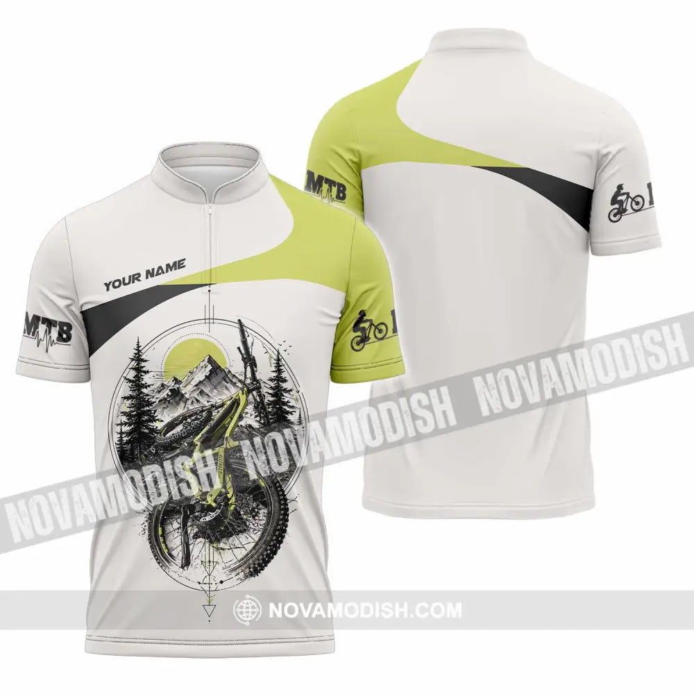 Unisex Shirt - Custom Mountain Bike Shirt - Zipper Polo Shirt / S - T-shirt