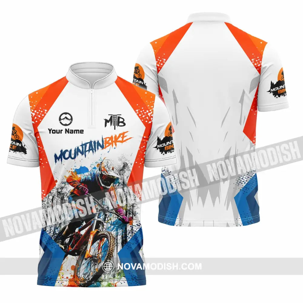 Unisex Shirt - Custom Mountain Bike Shirt - Zipper Polo Shirt / S - T-shirt