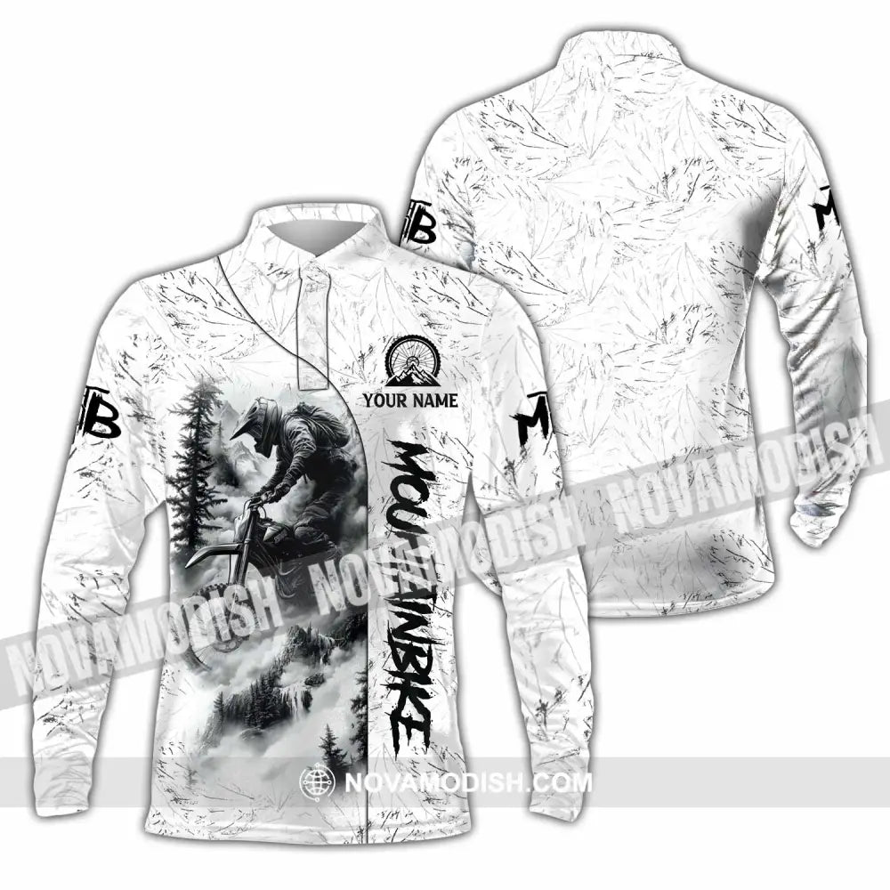 Unisex Shirt - Custom Moutain Bike 3D Shirt Long Sleeve Polo / S T-shirt