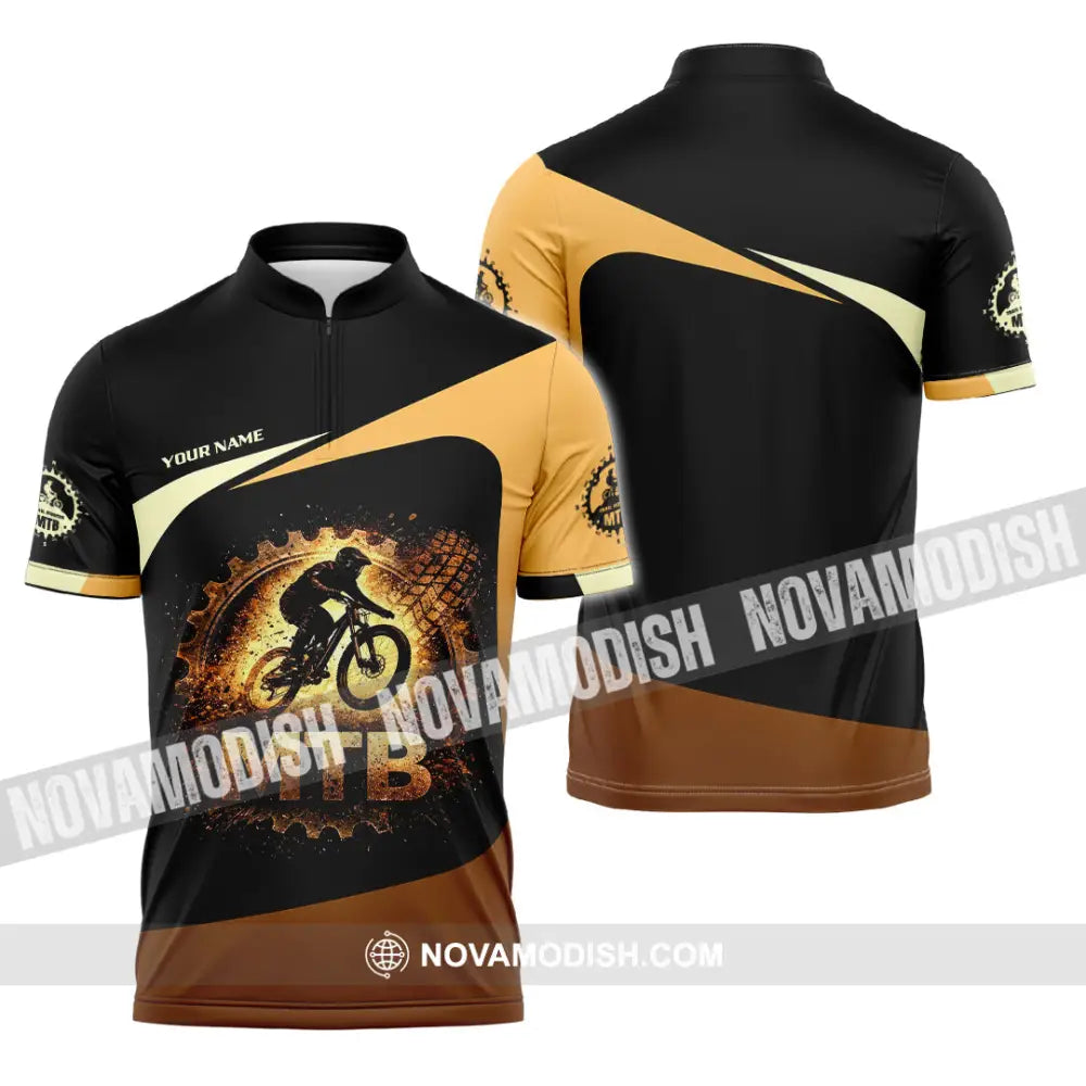 Unisex Shirt - Custom MTB Mountain Bike 3D Shirt Zipper Polo Shirt / S T-shirt
