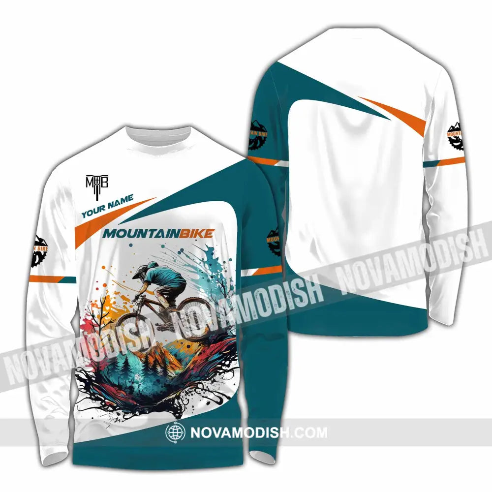 Unisex Shirt - Custom MTB Mountain Bike Shirt Long Sleeve Shirt / S T-shirt