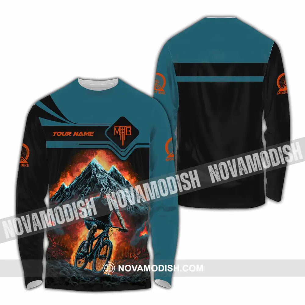 Unisex Shirt - Custom MTB Mountain Bike Shirt Long Sleeve Shirt / S T-shirt