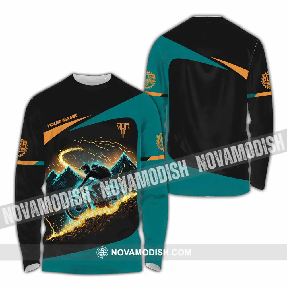 Unisex Shirt - Custom MTB Mountain Bike Shirt Long Sleeve Shirt / S T-shirt
