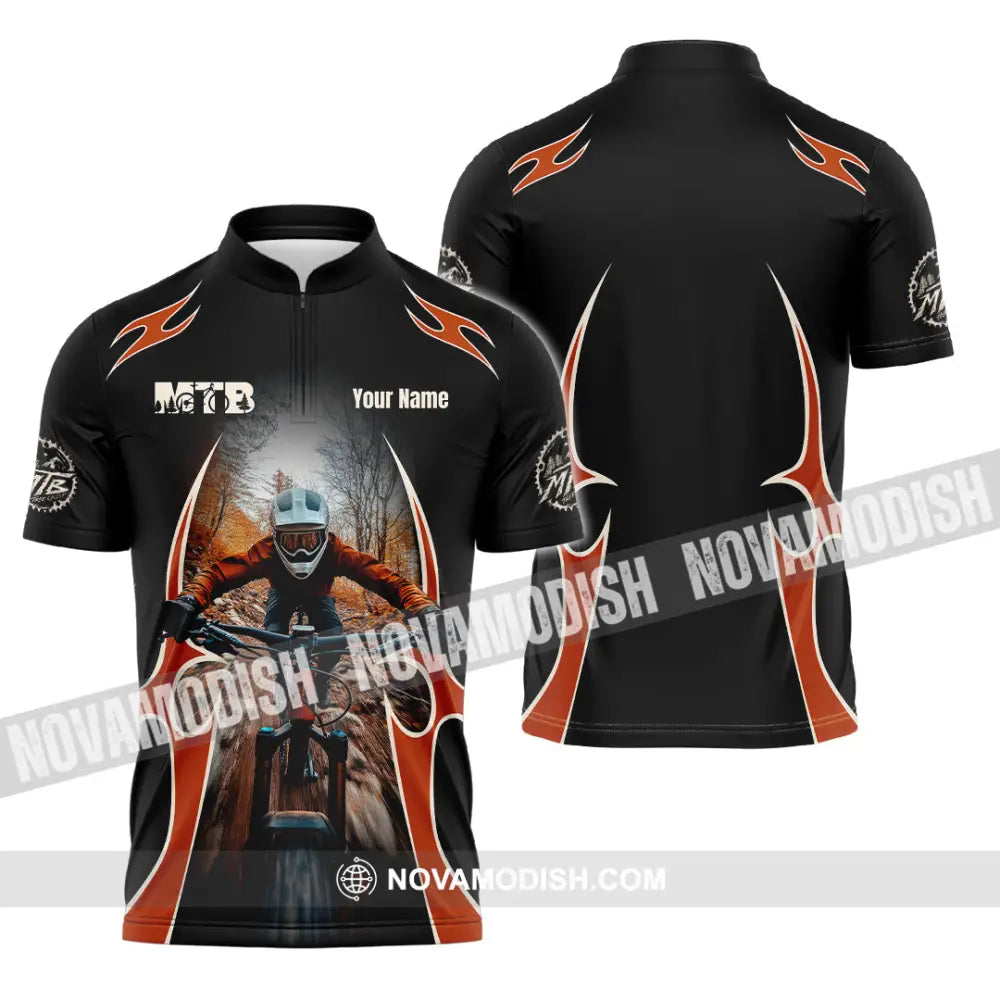 Unisex Shirt - Custom MTB Shirt Zipper Polo Shirt / S T-shirt