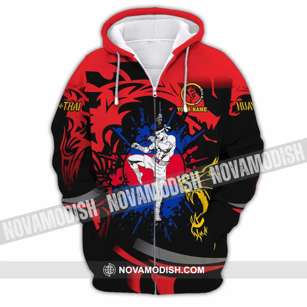 Unisex Shirt - Custom Muay Thai 3D Shirt Zipper Hoodie / S T-shirt