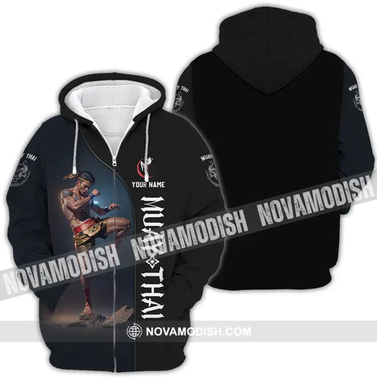 Unisex Shirt - Custom Muay Thai 3D Shirt Zipper Hoodie / S T-shirt