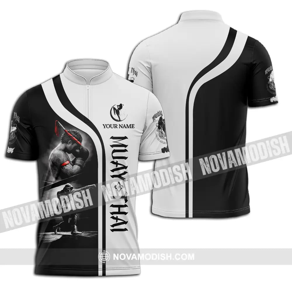 Unisex Shirt - Custom Muay Thai 3D Shirt Zipper Polo Shirt / S T-shirt