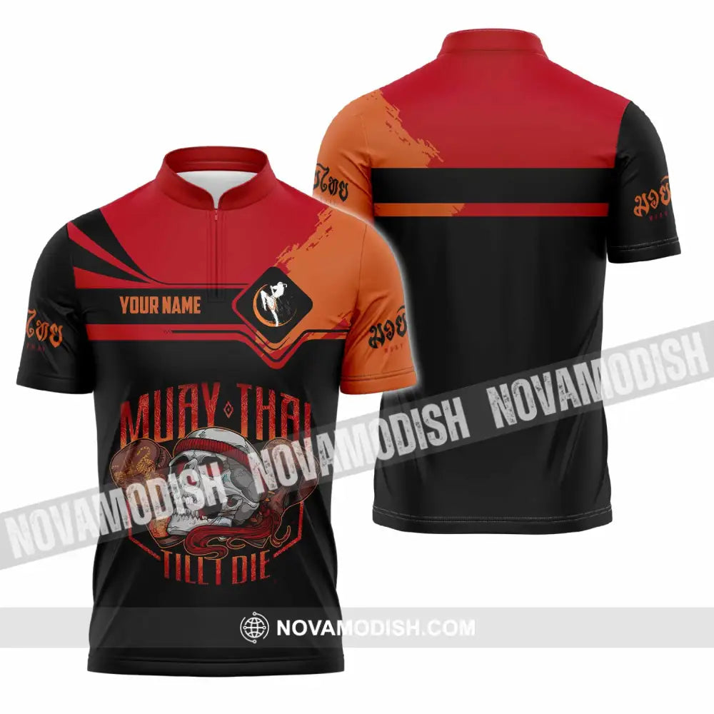 Unisex Shirt - Custom Muay Thai 3D Shirt Zipper Polo Shirt / S T-shirt