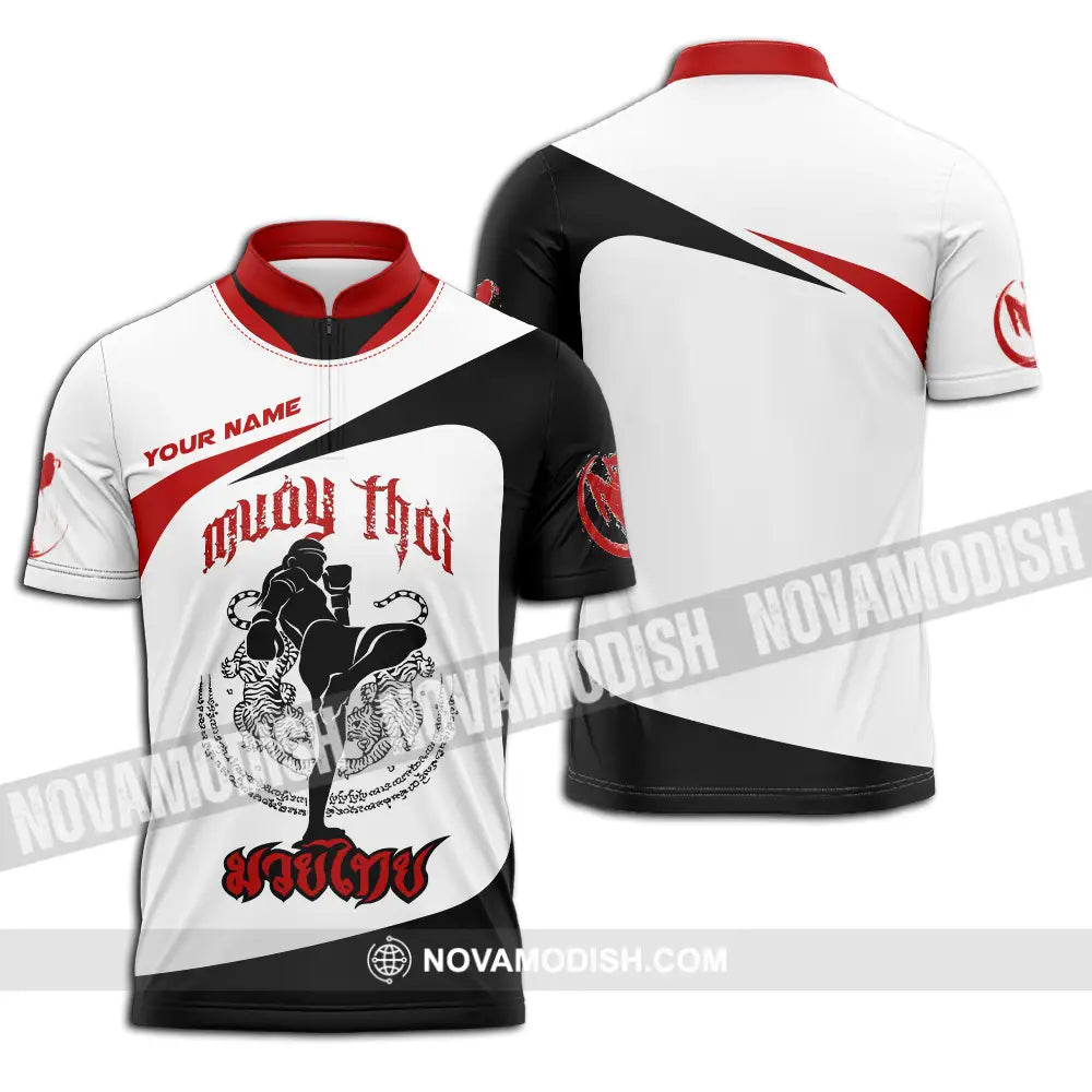 Unisex Shirt - Custom Muay Thai 3D Shirt Zipper Polo Shirt / S T-shirt