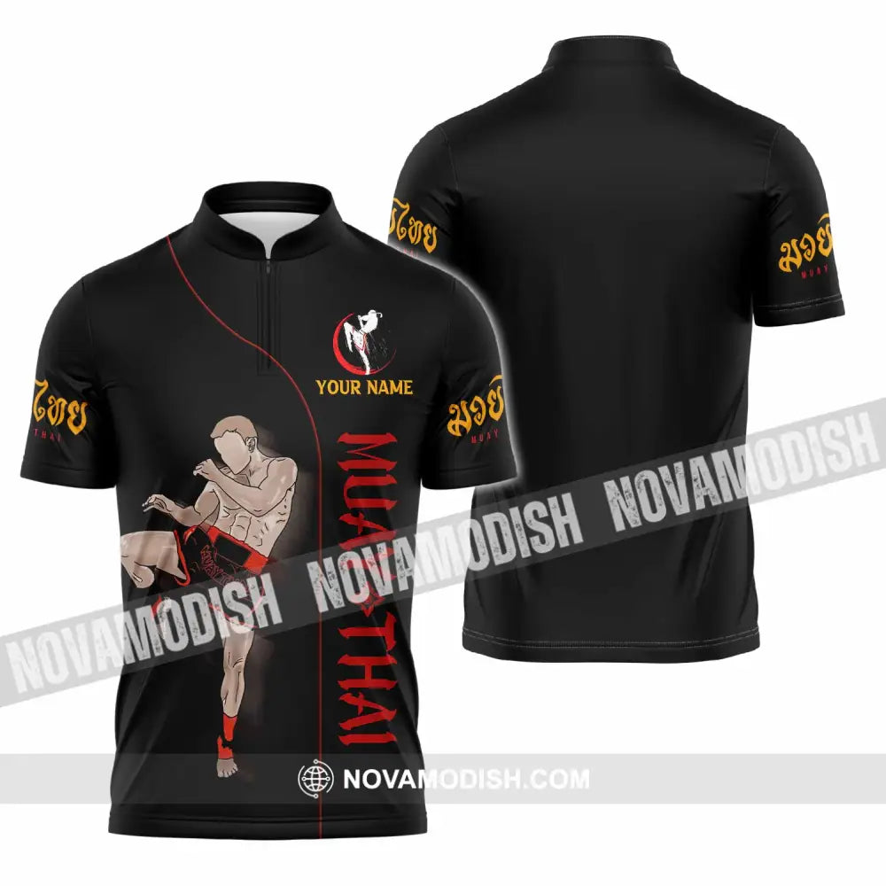 Unisex Shirt - Custom Muay Thai 3D Shirt Zipper Polo Shirt / S T-shirt