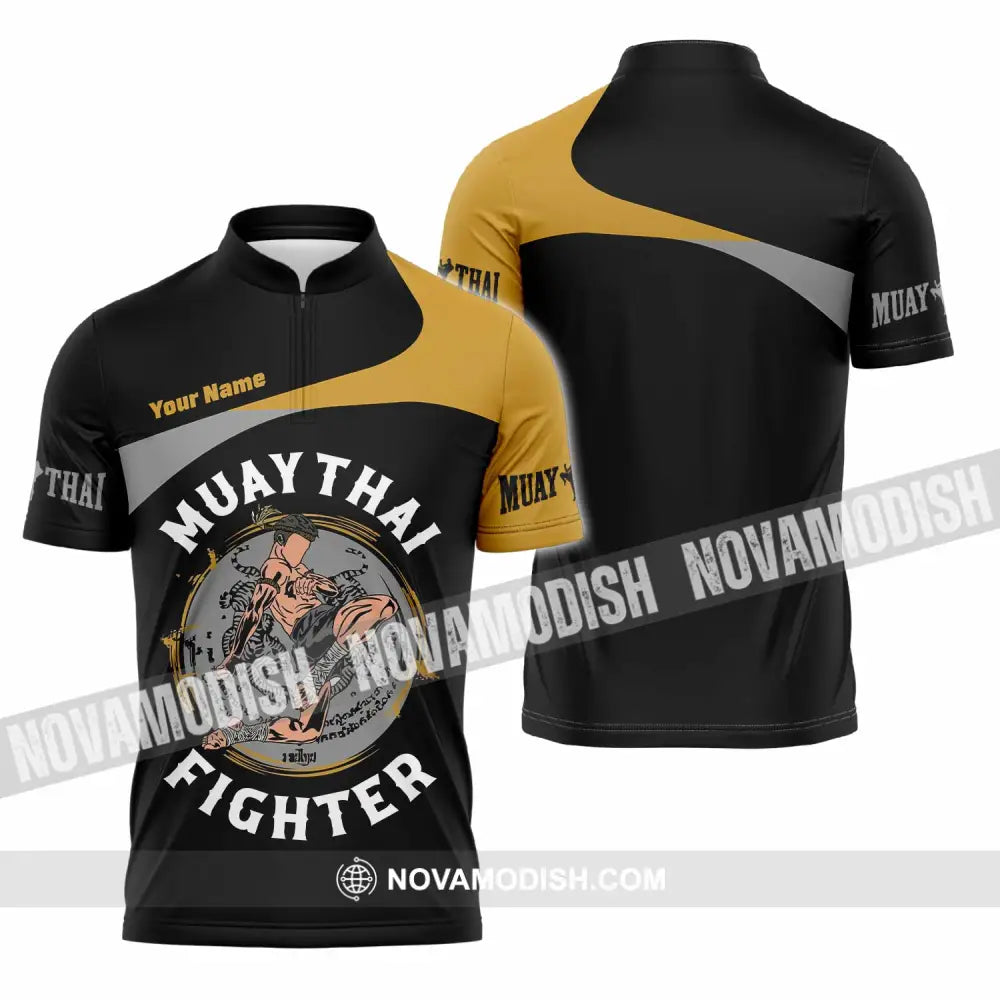 Unisex Shirt - Custom Muay Thai 3D Shirt Zipper Polo Shirt / S T-shirt