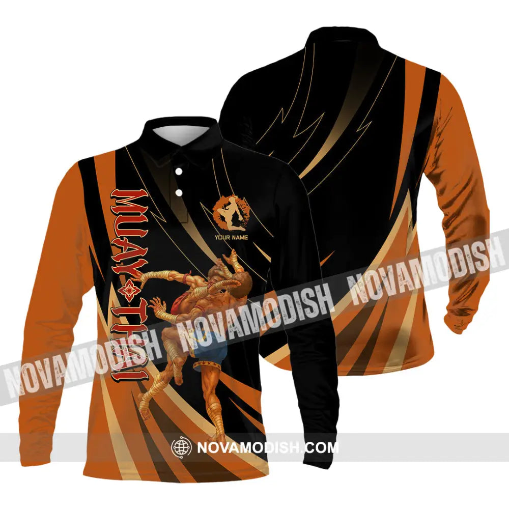 Unisex Shirt - Custom Muay Thai Shirt Long Sleeve Polo / S T-shirt