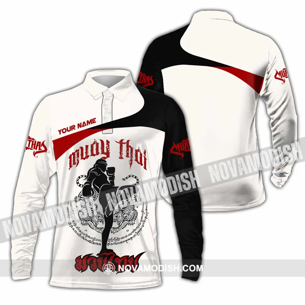 Unisex Shirt - Custom Muay Thai Shirt Long Sleeve Polo / S T-shirt
