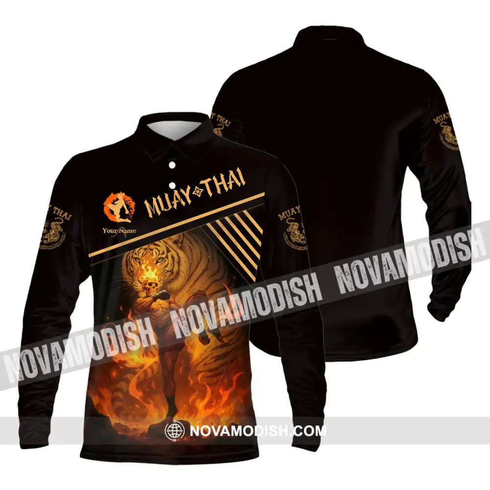 Unisex Shirt - Custom Muay Thai Shirt Long Sleeve Polo / S T-shirt