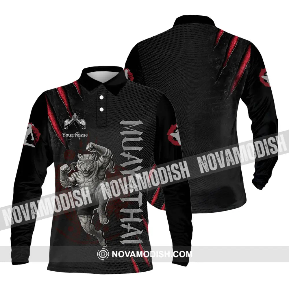 Unisex Shirt - Custom Muay Thai Shirt Long Sleeve Polo / S T-shirt