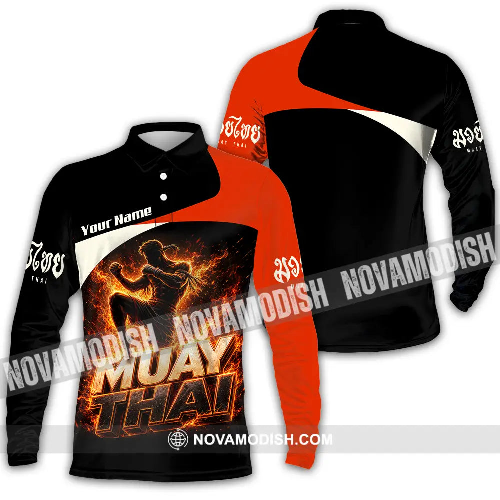 Unisex Shirt - Custom Muay Thai Shirt - Long Sleeve Polo / S - T-shirt