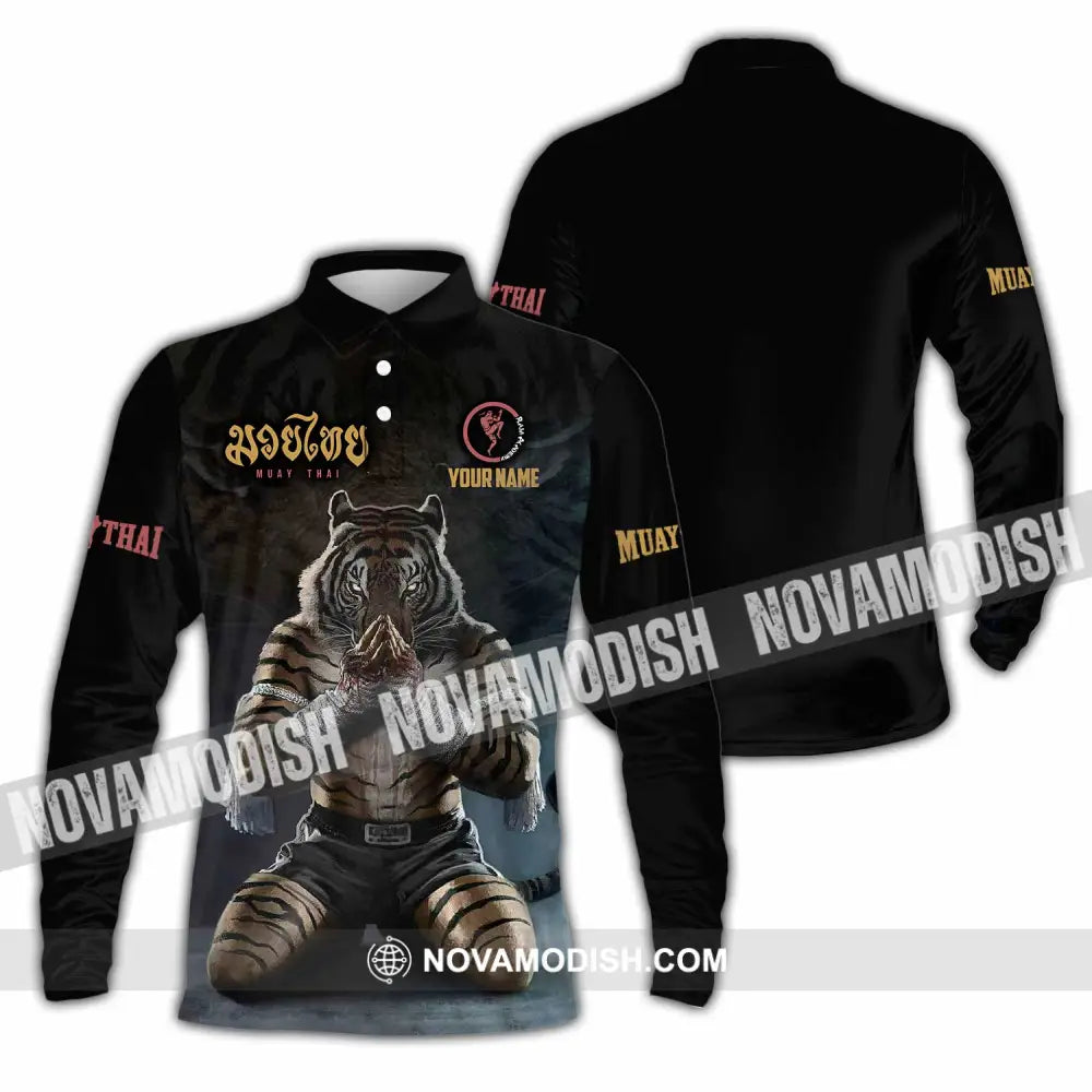 Unisex Shirt - Custom Muay Thai Lover Sport Shirt Long Sleeve Polo / S T-shirt