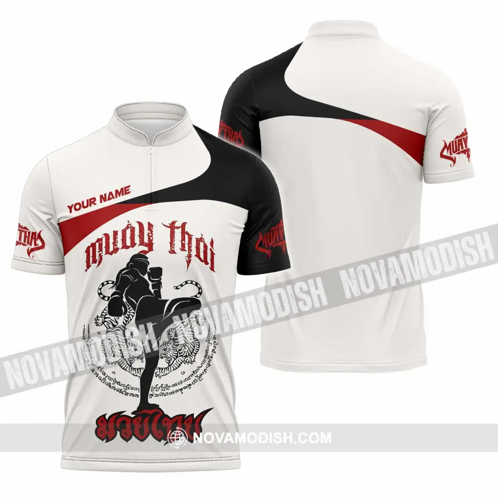Unisex Shirt - Custom Muay Thai Shirt Zipper Polo Shirt / S T-shirt
