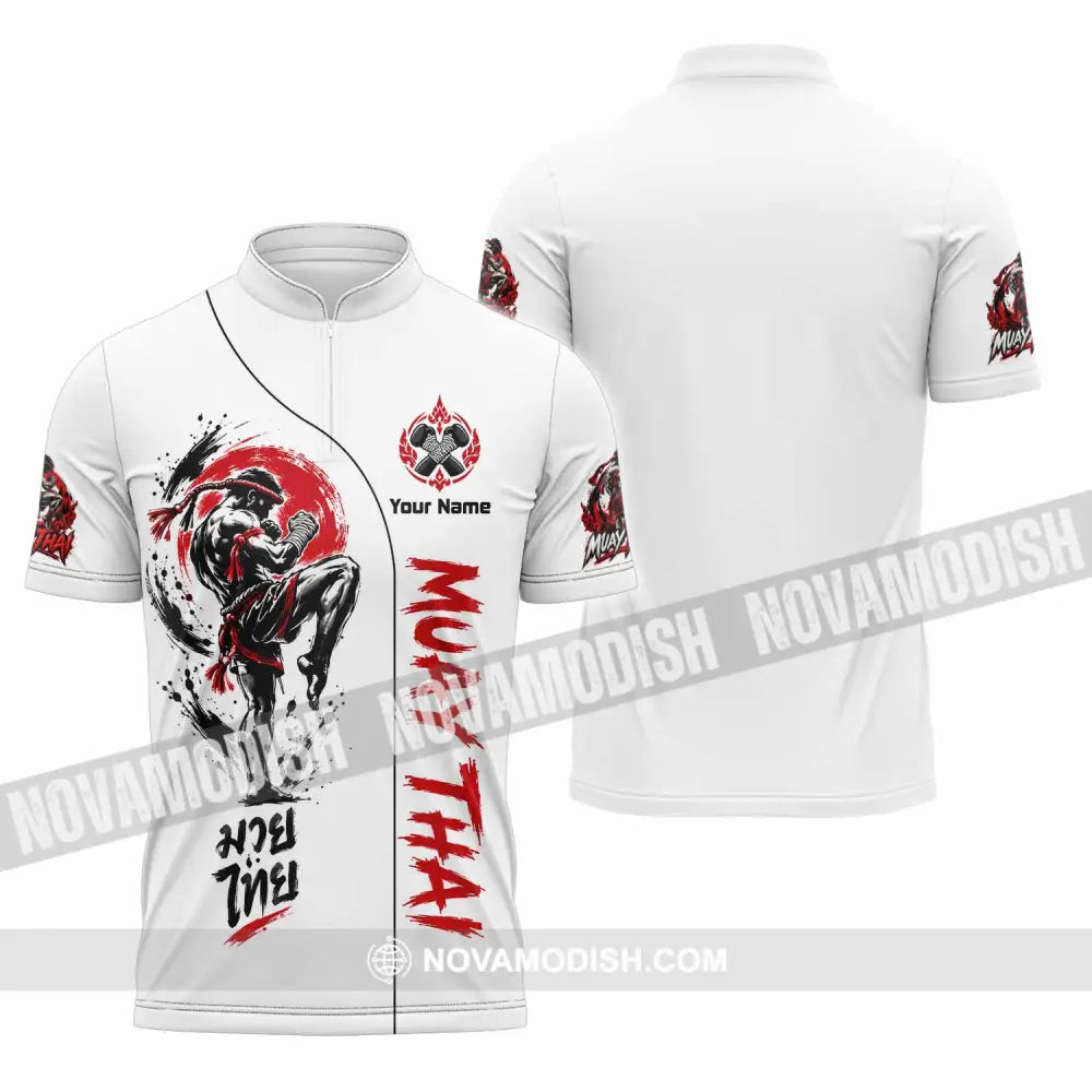 Unisex Shirt - Custom Muay Thai Shirt - Zipper Polo Shirt / S - T-shirt