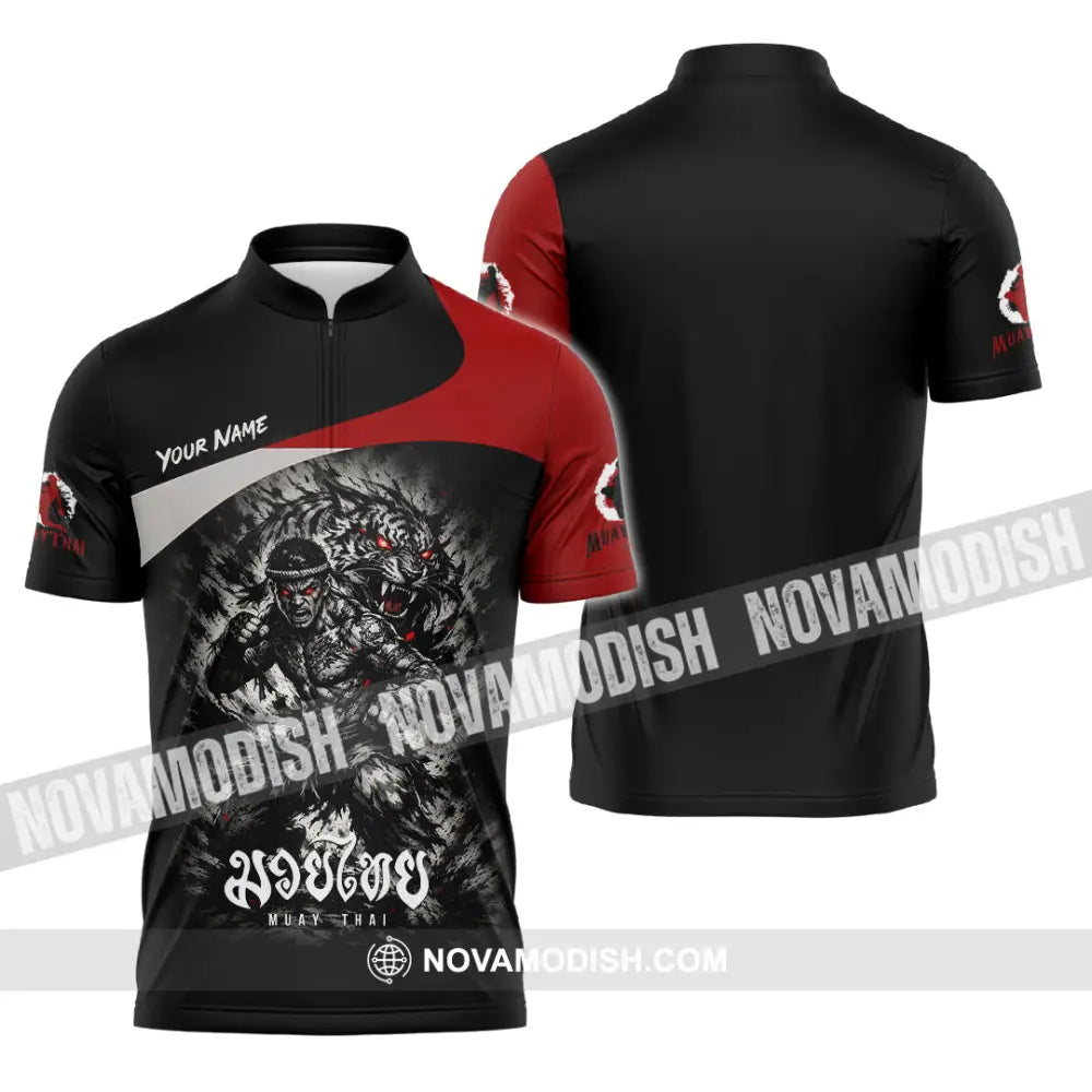 Unisex Shirt - Custom Muay Thai Shirt - Zipper Polo Shirt / S - T-shirt