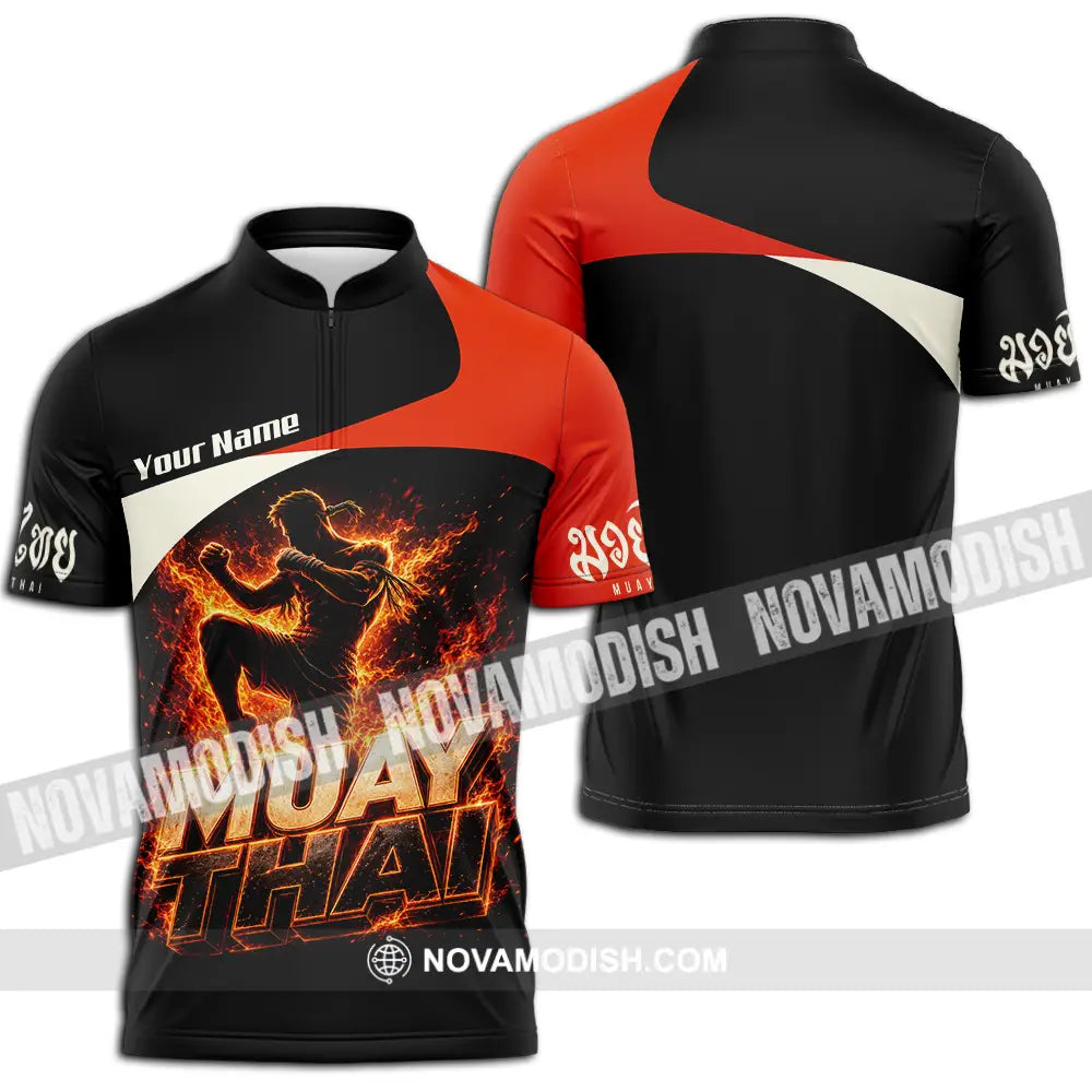 Unisex Shirt - Custom Muay Thai Shirt - Zipper Polo Shirt / S - T-shirt