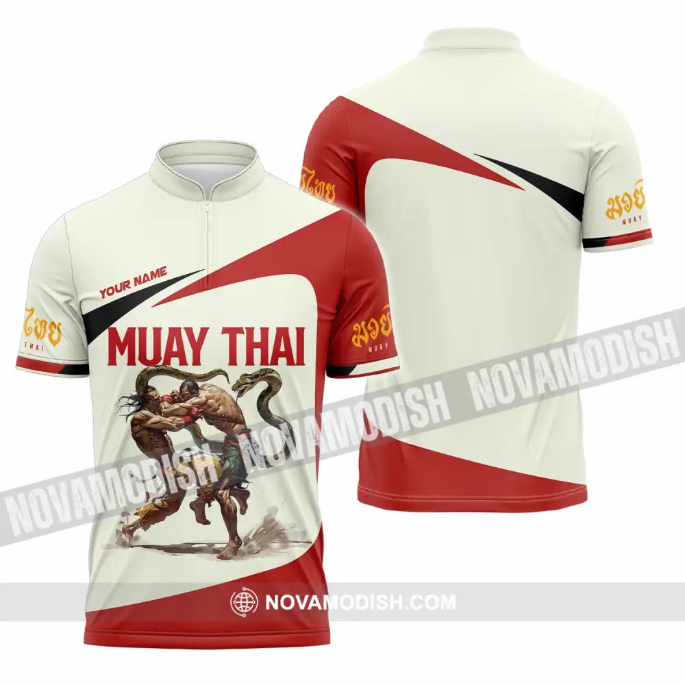 Unisex Shirt - Custom Muay Thai Shirt Zipper Polo Shirt / S T-shirt