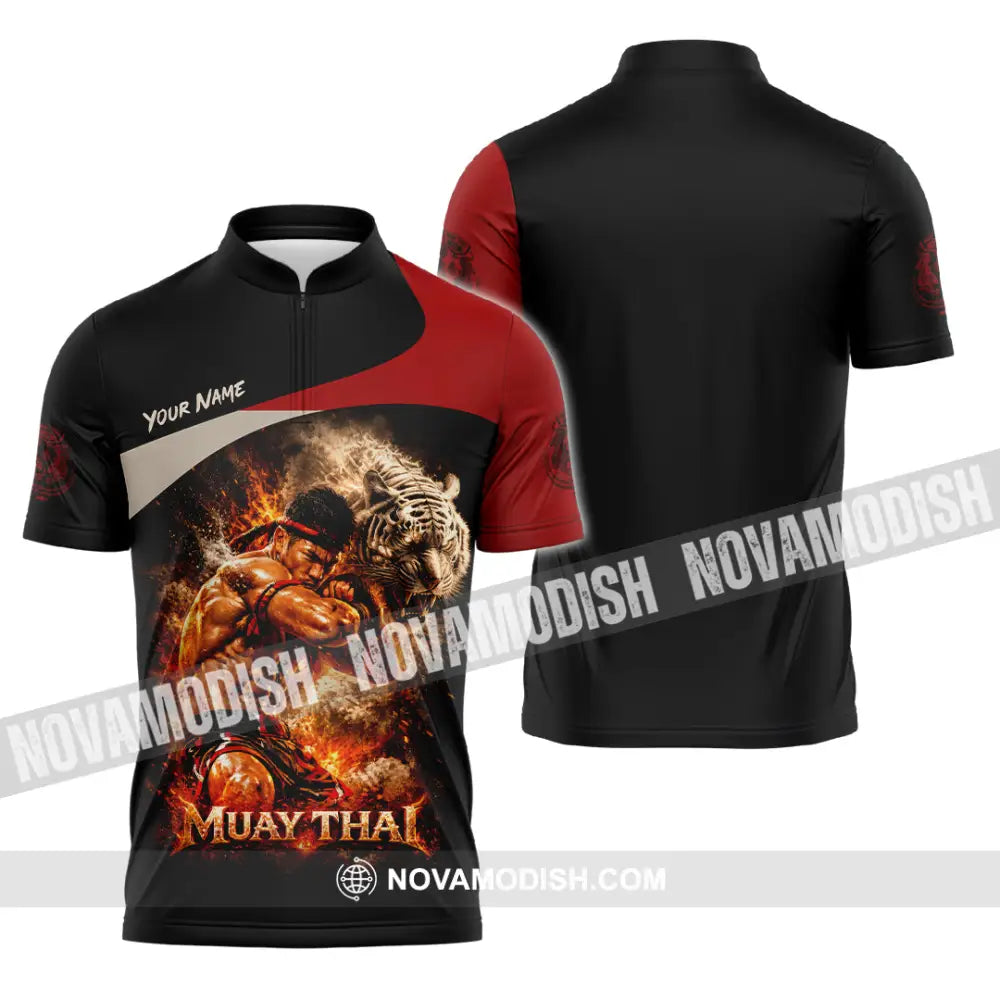 Unisex Shirt - Custom Muay Thai Shirt - Zipper Polo Shirt / S - T-shirt