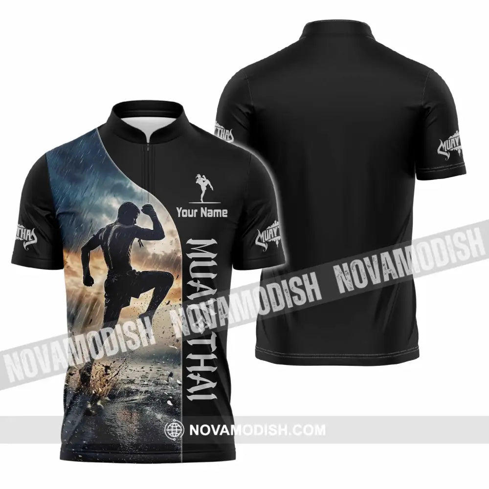 Unisex Shirt - Custom Muay Thai Shirt - Zipper Polo Shirt / S - T-shirt