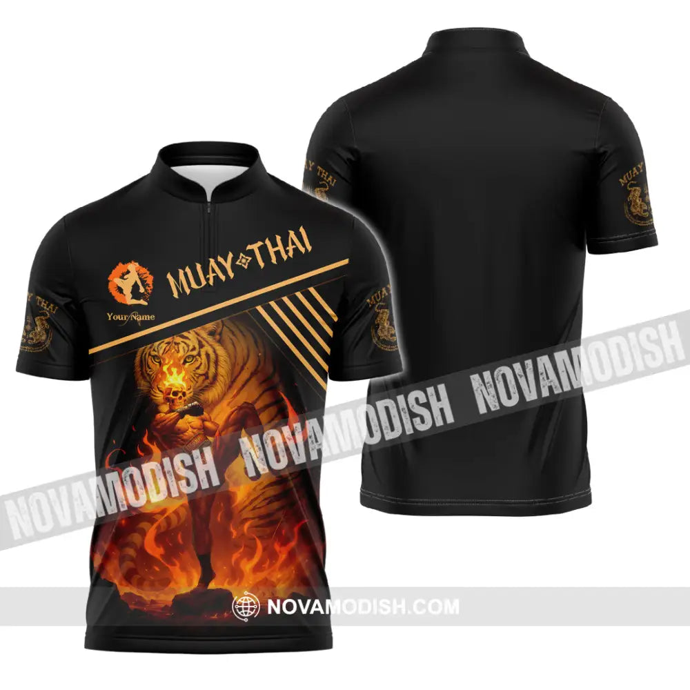 Unisex Shirt - Custom Muay Thai Shirt Zipper Polo Shirt / S T-shirt