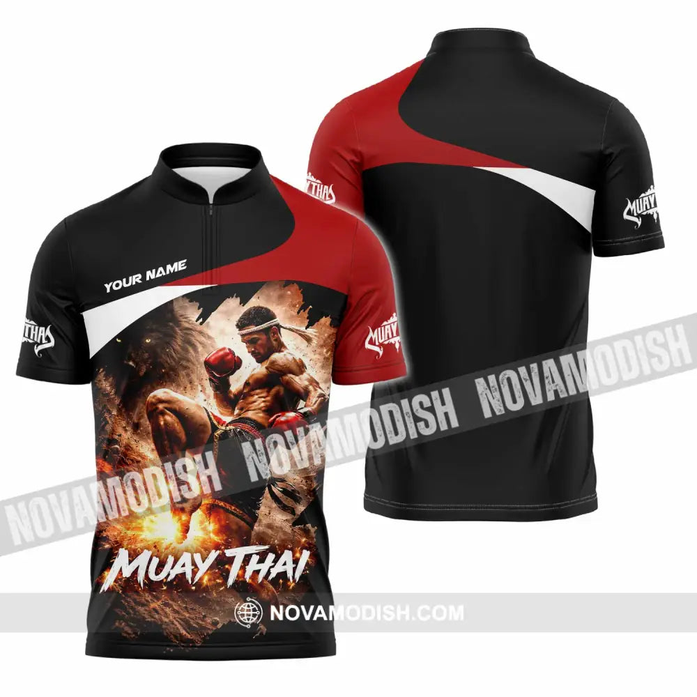 Unisex Shirt - Custom Muay Thai Shirt - Zipper Polo Shirt / S - T-shirt