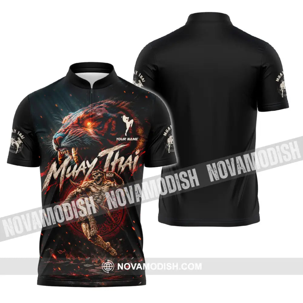 Unisex Shirt - Custom Muay Thai Shirt - Zipper Polo Shirt / S - T-shirt