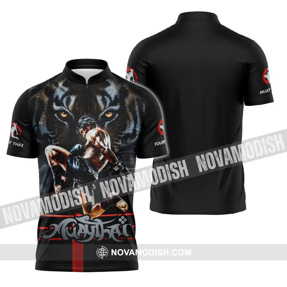 Unisex Shirt - Custom Muay Thai Shirt - Zipper Polo Shirt / S - T-shirt