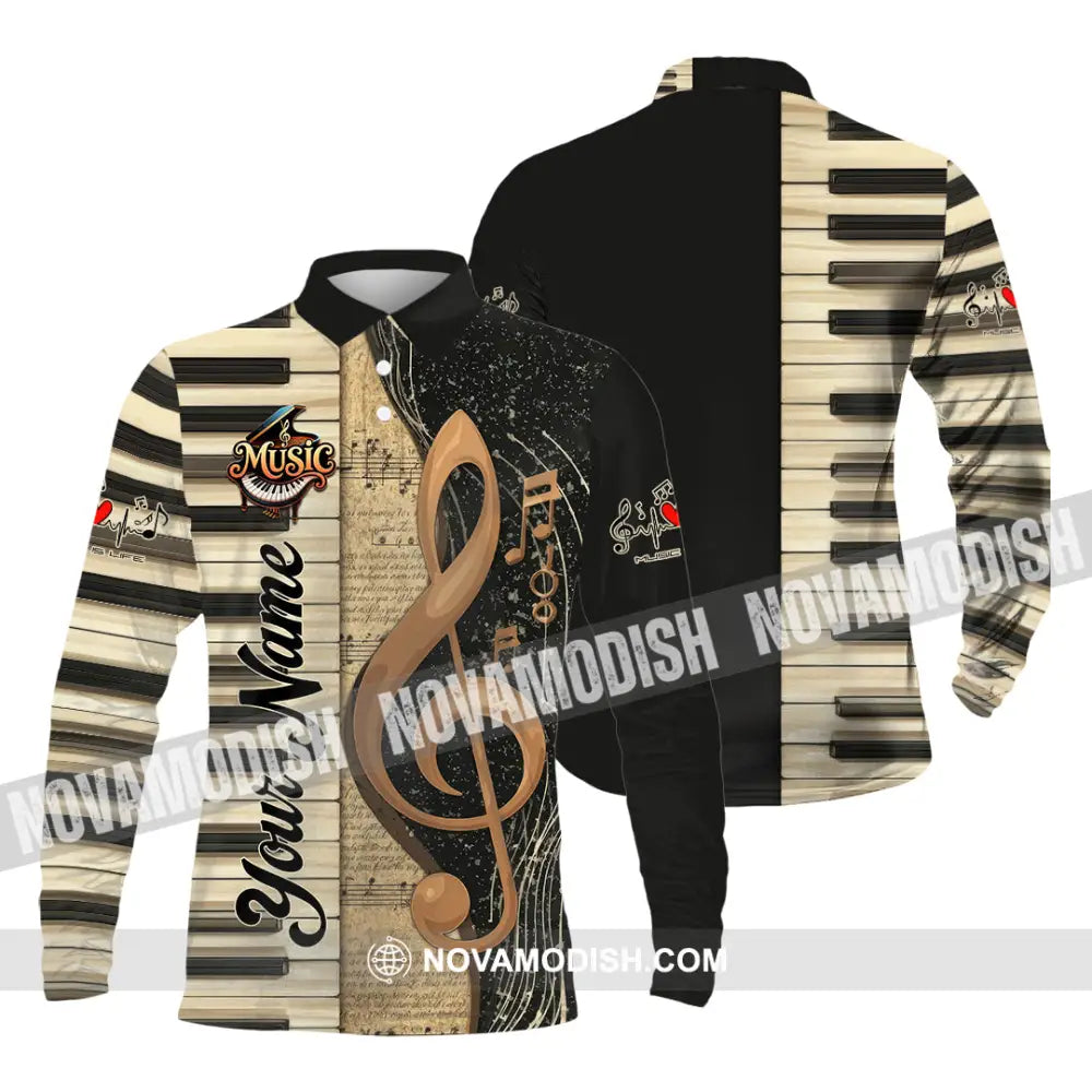 Unisex Shirt - Custom Music 3D Shirt Long Sleeve Polo / S T-shirt