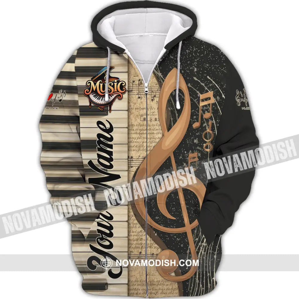 Unisex Shirt - Custom Music 3D Shirt Zipper Hoodie / S T-shirt