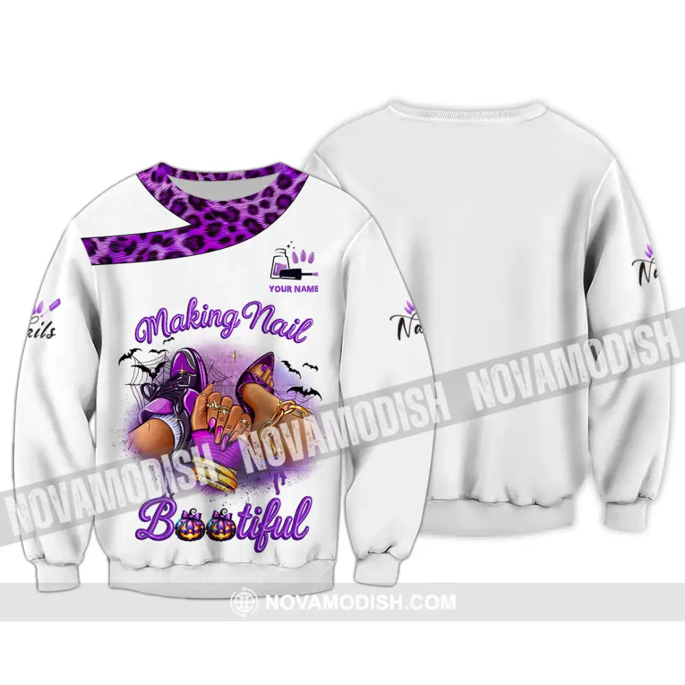 Unisex Shirt - Custom Nails Artist Halloween Shirt Long Sleeve / S T-shirt