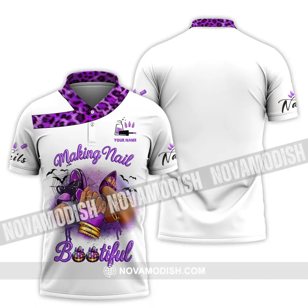 Unisex Shirt - Custom Nails Artist Halloween Shirt Polo Shirt / S T-shirt
