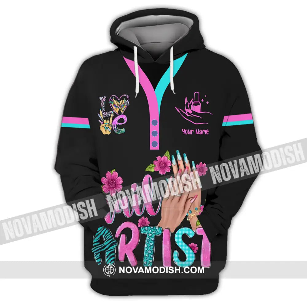 Unisex Shirt - Custom Nails Artist Shirt Hoodie / S T-shirt