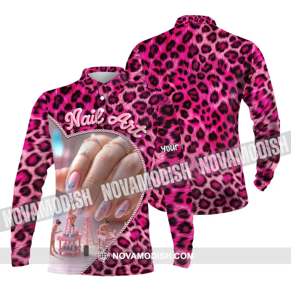 Unisex Shirt - Custom Nails Artist Shirt Long Sleeve Polo / S T-shirt