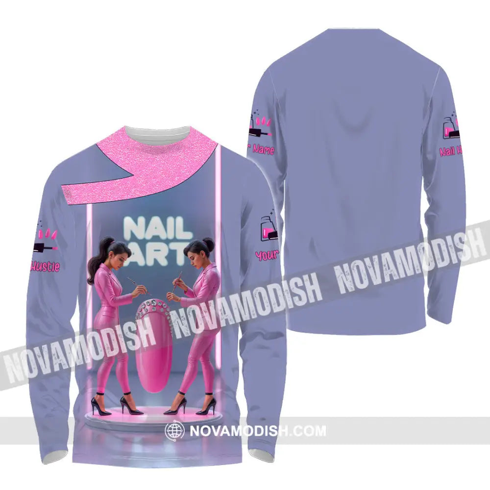 Unisex Shirt - Custom Nails Artist Shirt Long Sleeve Shirt / S T-shirt