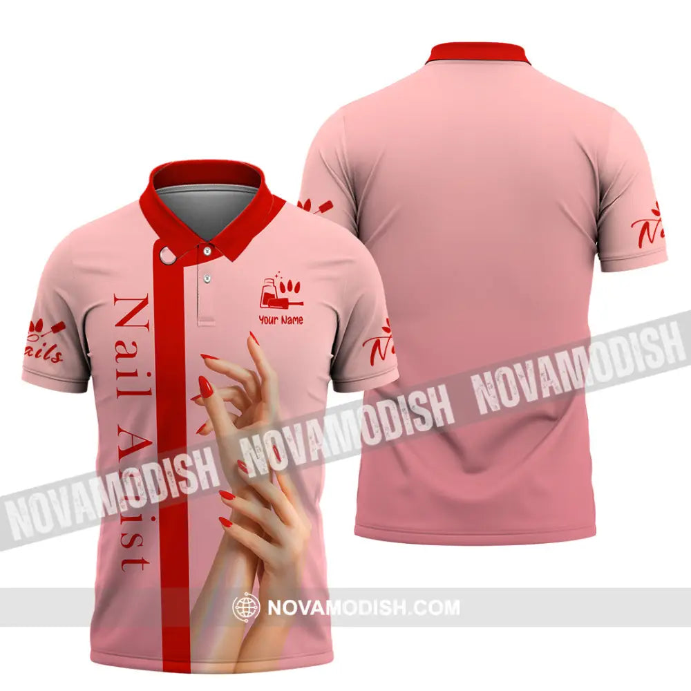 Unisex Shirt - Custom Nails Artist Shirt Polo Shirt / S T-shirt