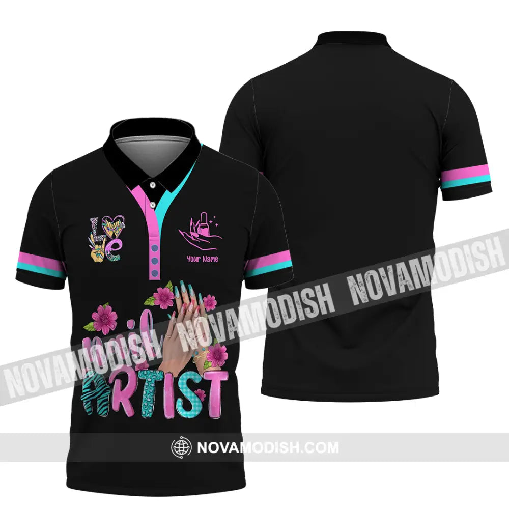 Unisex Shirt - Custom Nails Artist Shirt Polo Shirt / S T-shirt