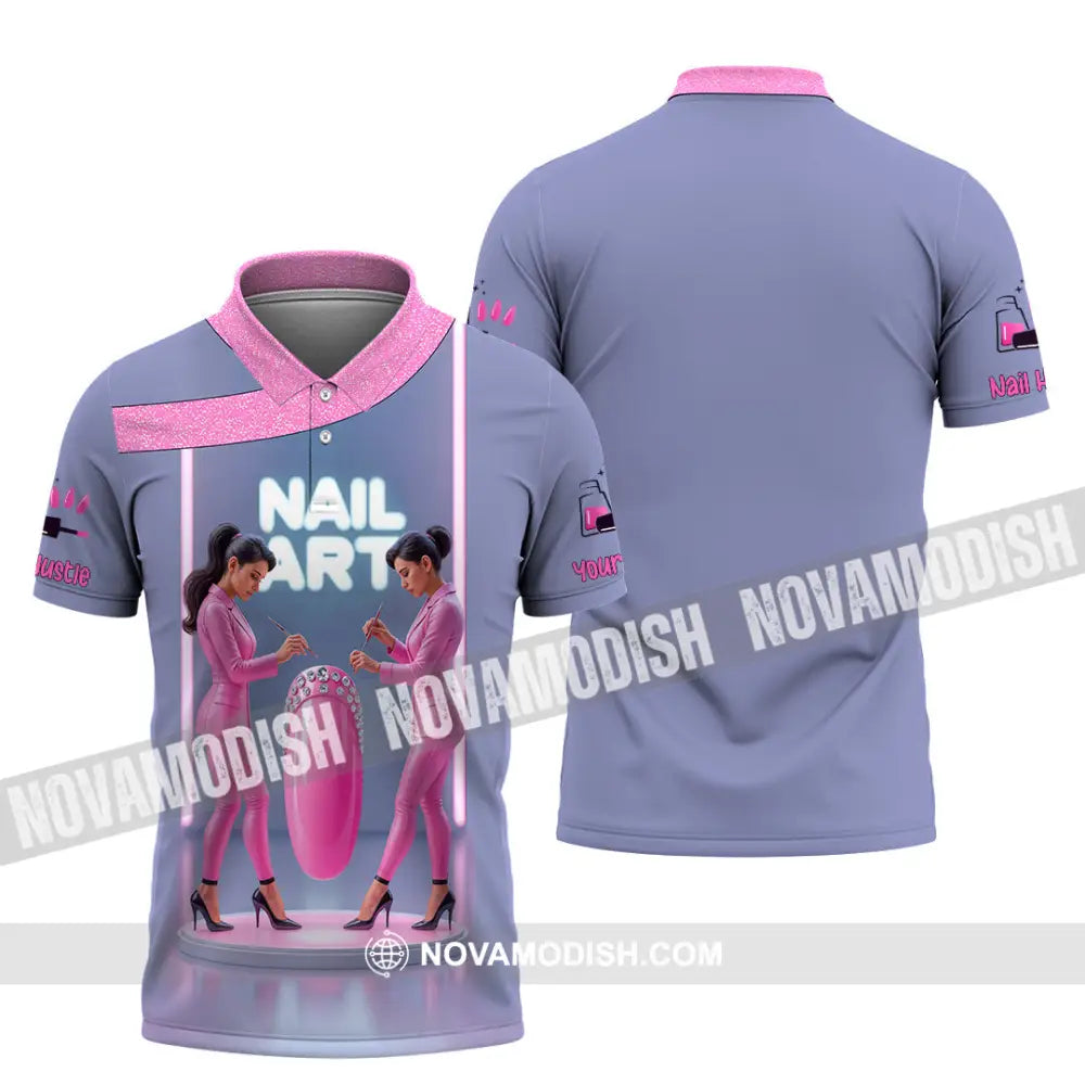 Unisex Shirt - Custom Nails Artist Shirt Polo Shirt / S T-shirt