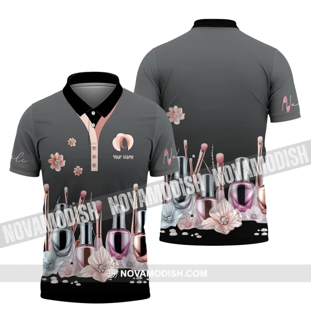 Unisex Shirt - Custom Nails Artist Shirt Polo Shirt / S T-shirt