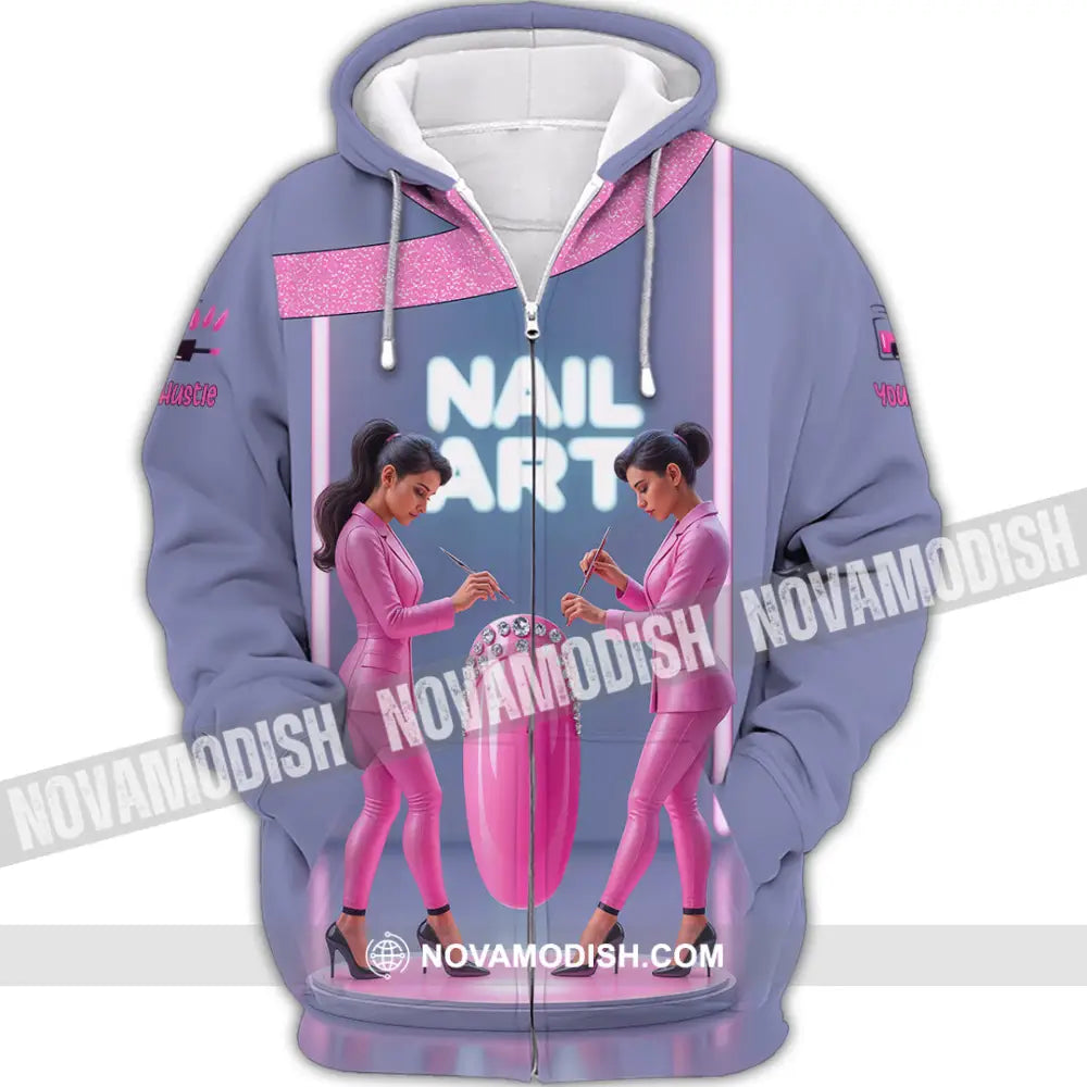 Unisex Shirt - Custom Nails Artist Shirt Zipper Hoodie / S T-shirt