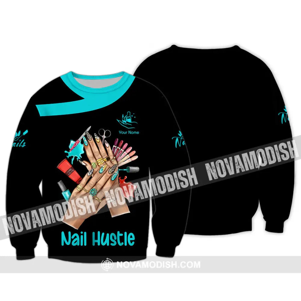 Unisex Shirt - Custom Nails Hustle Shirt Long Sleeve / S T-shirt