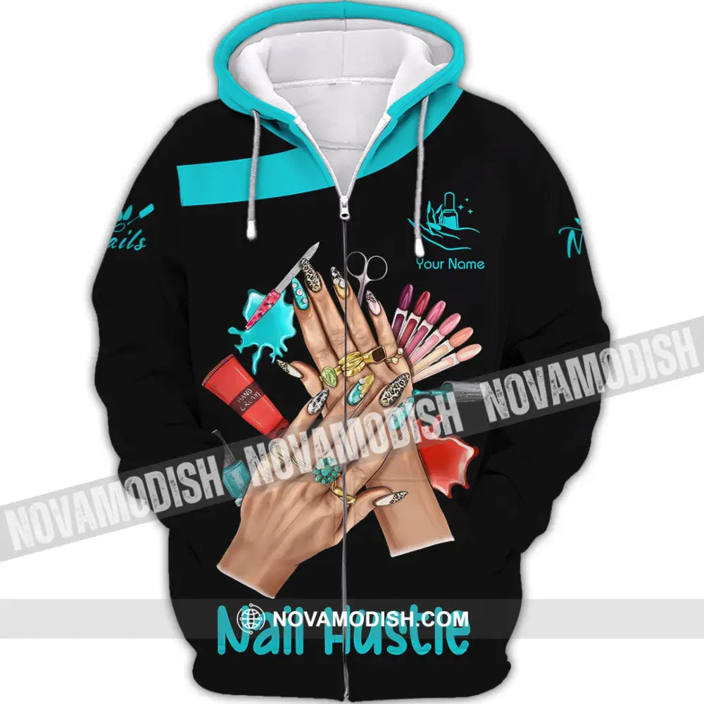Unisex Shirt - Custom Nails Hustle Shirt Zipper Hoodie / S T-shirt