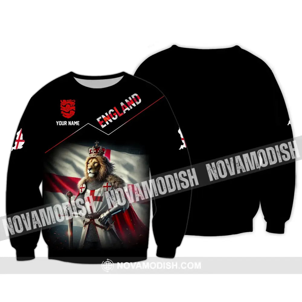 Unisex Shirt - Custom Name 2024 Euro Cup England Team Long Sleeve / S T-Shirt