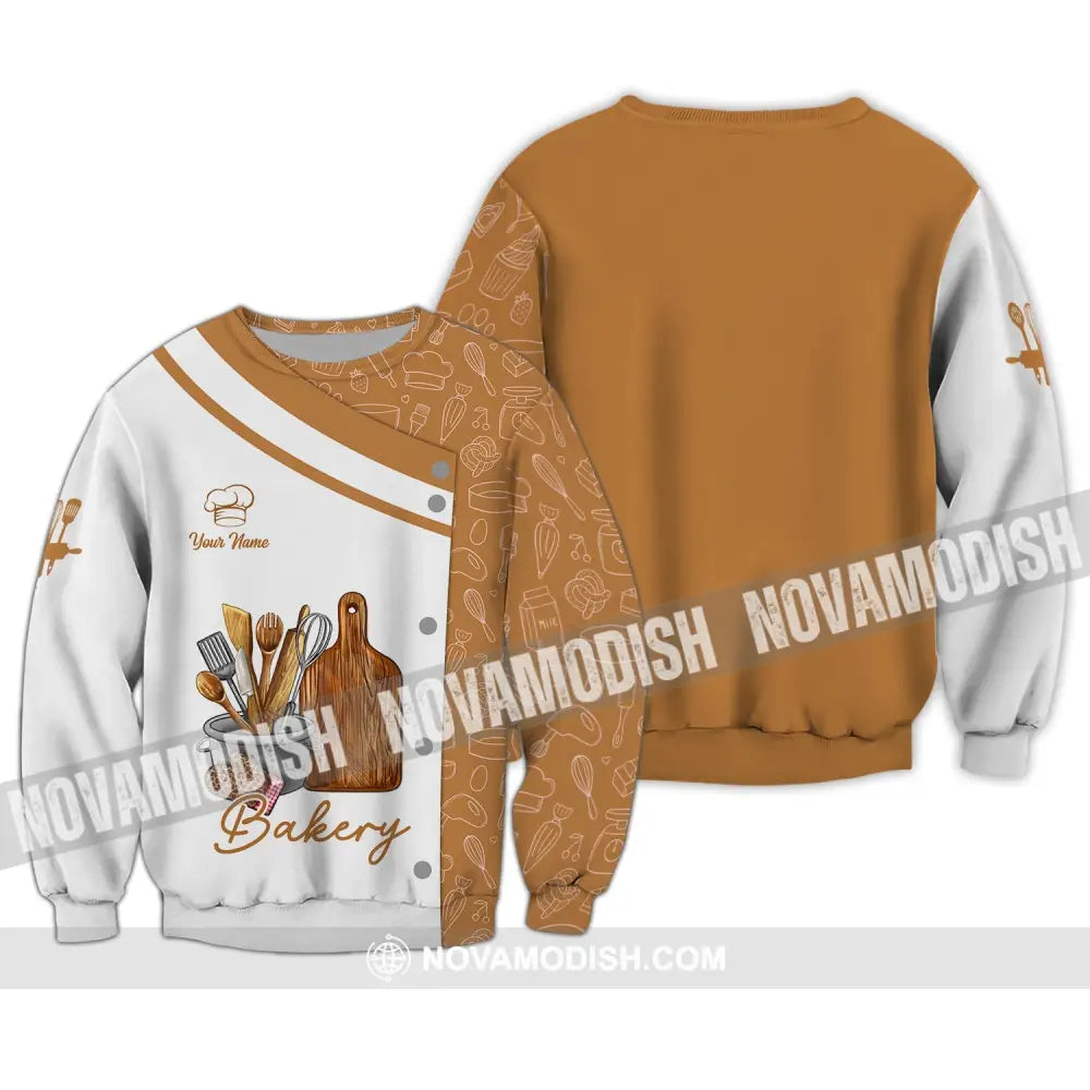 Unisex Shirt - Custom Name 3D Shirt - Bakery Shirt Long Sleeve / S T-shirt