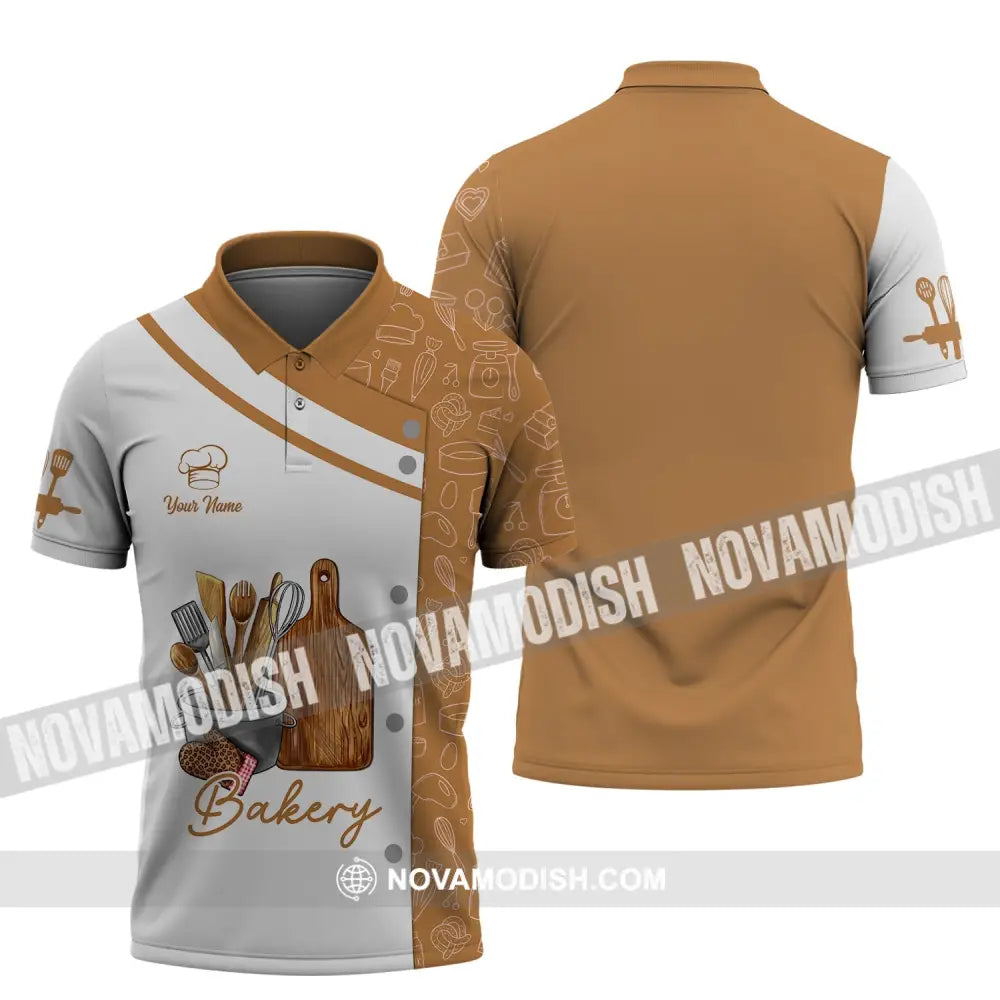 Unisex Shirt - Custom Name 3D Shirt - Bakery Shirt Polo Shirt / S T-shirt