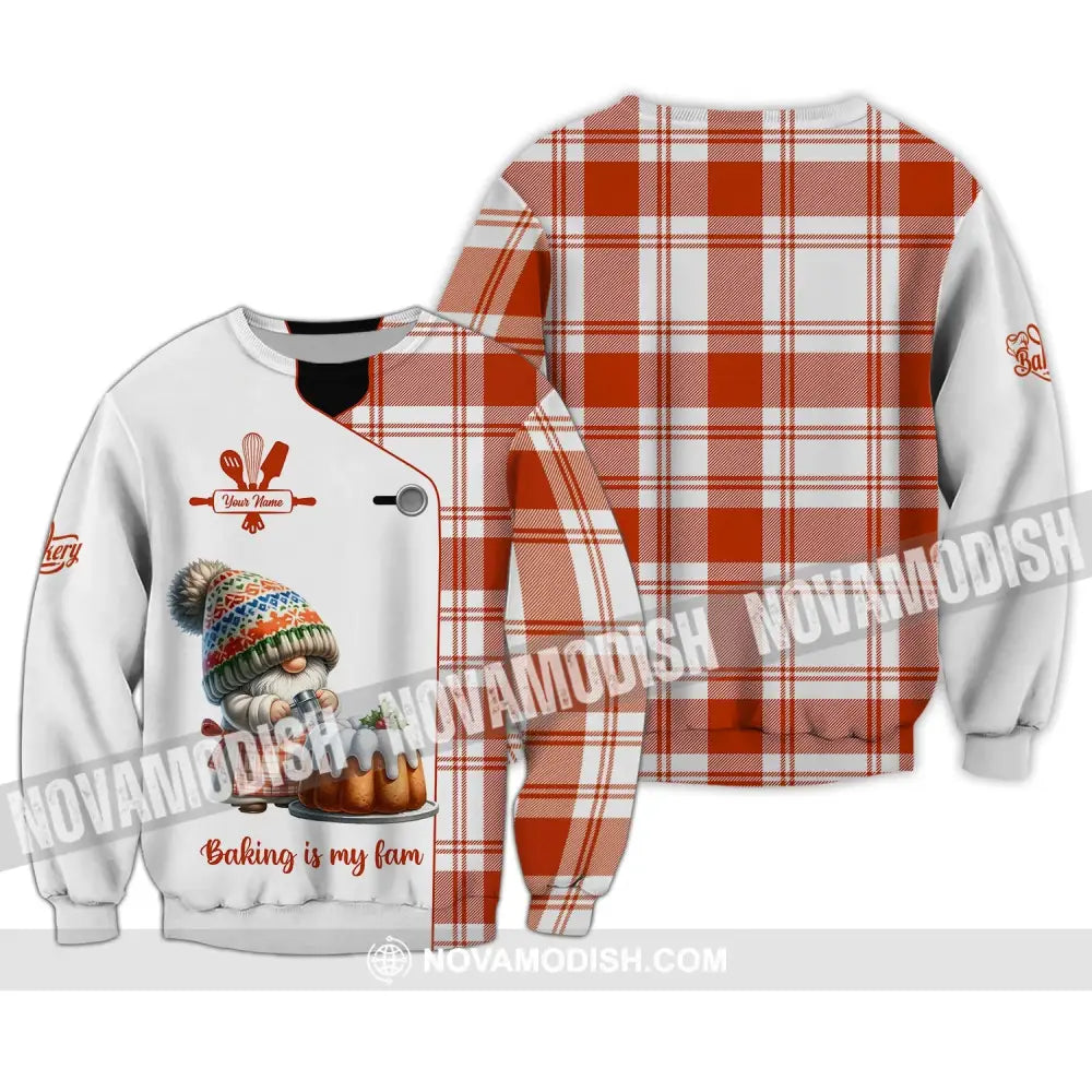 Unisex Shirt - Custom Name 3D Shirt - Baking Is My Fam Long Sleeve / S T-shirt